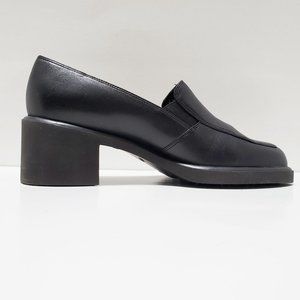 Naturalizer Chunky Black Leather Loafers Size 6W